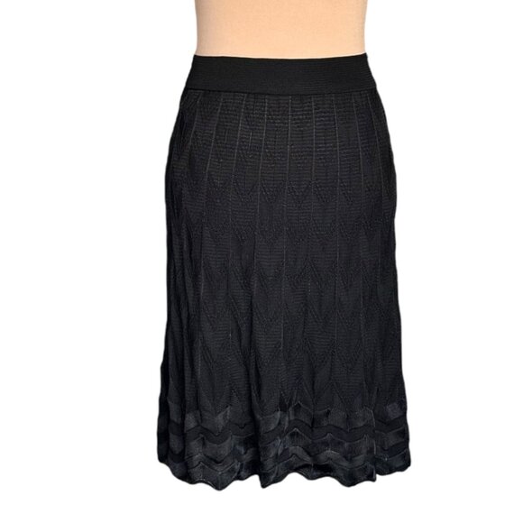 NWT Missoni Midi Skirt Sz.L /46 Black Knit Textured A-Line Designer 90s Italian - Picture 2 of 14